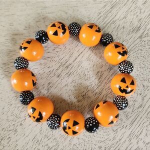 Halloween Pumpkin Bead Bracelet